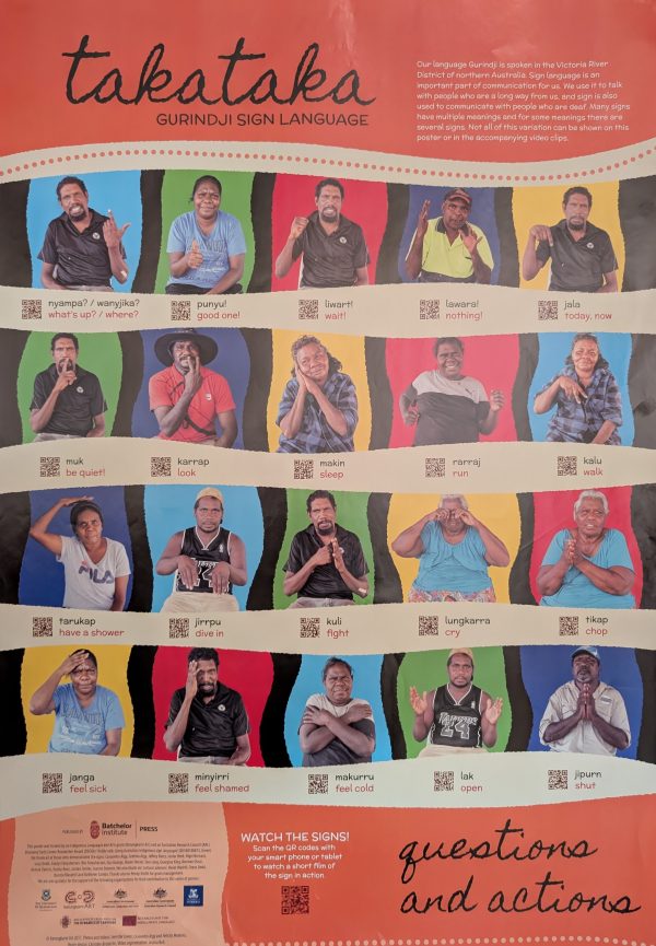 Takataka: Gurindji Sign Language: Questions and Actions Poster
